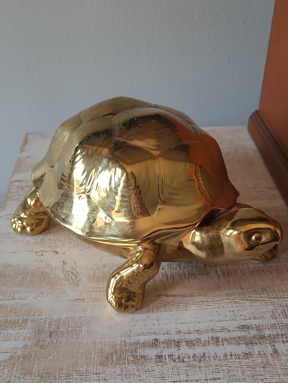 Threshold Polished Gold Turtle Figurine